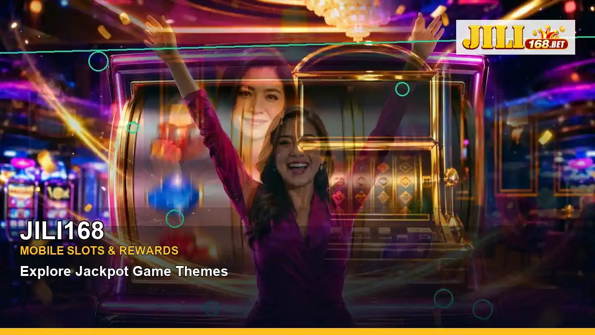 JILI168 play phone mobile casino games featuring an adult Filipina casino host with a centered composition